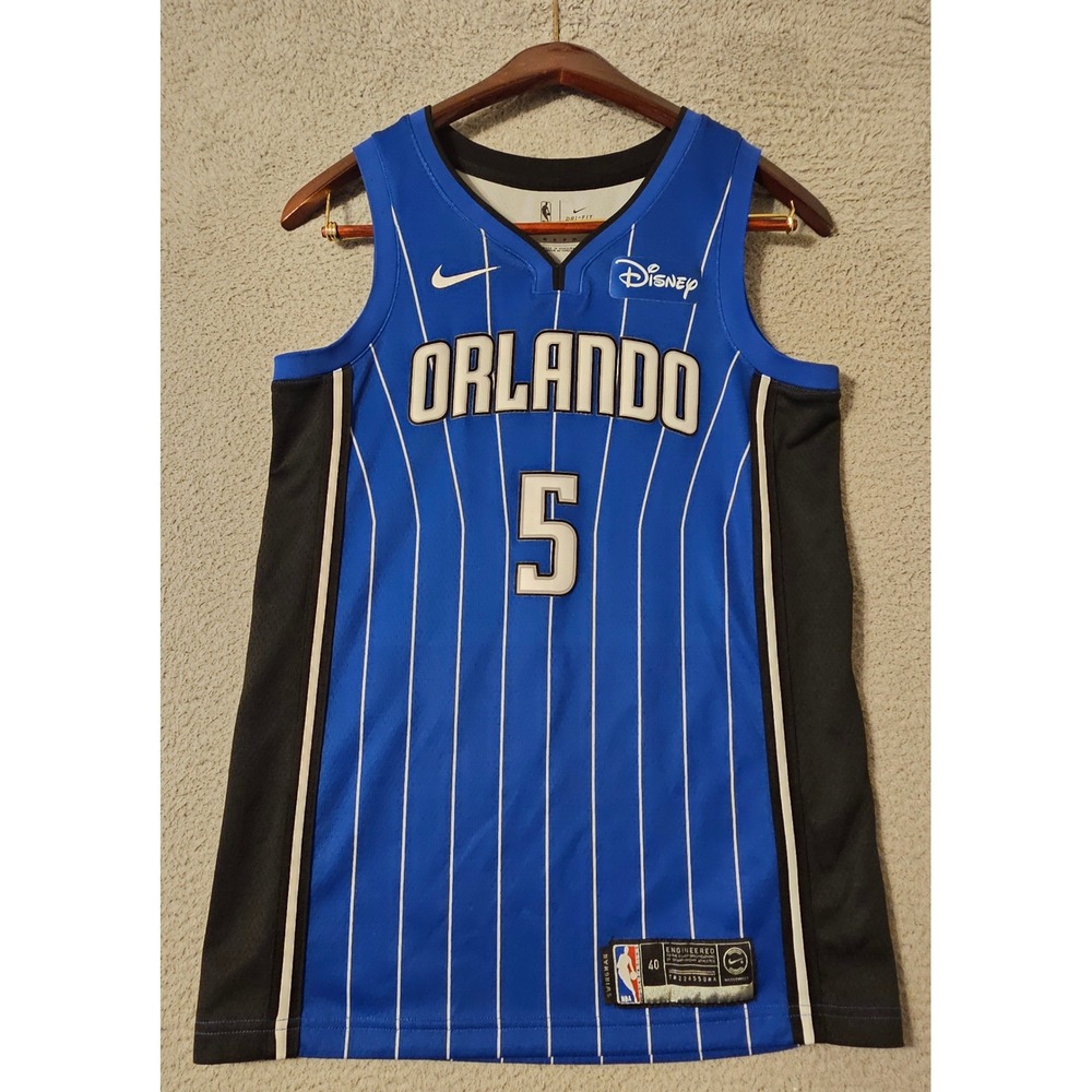 Nike Orlando Magic Mo Bamba #5 Swingman Jersey Mens Small Blue Pinstripe Disney